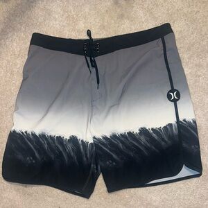 Hurley phantom black and grey board shorts, size 32